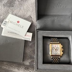 Michele two tone deco watch